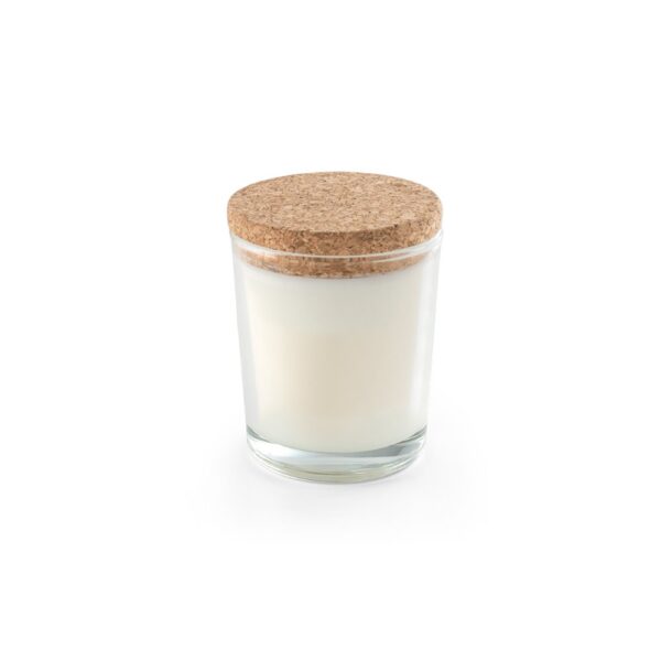 ZEN 80. Aromatická sviečka v sklenenom pohári s korkovým viečkom 80 g - Transparentná