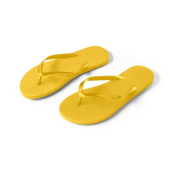 MAUPITI L / XL. Pohodlné papuče s PE podrážkou a PVC pásikom - Žltá