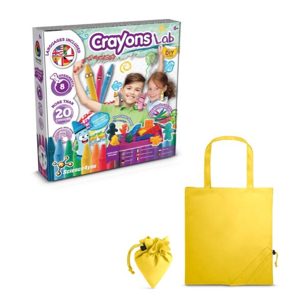 Crayon Factory Kit II. Vzdelávacia hra pre deti dodávané so skladacou darčekovou taškou 190t - Žltá