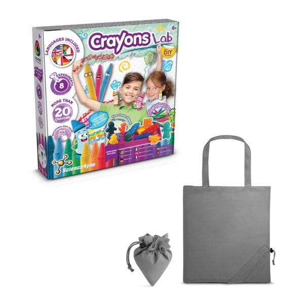 Crayon Factory Kit II. Vzdelávacia hra pre deti dodávané so skladacou darčekovou taškou 190t - Sivá