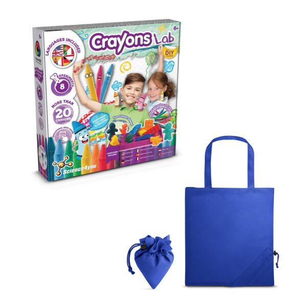 Crayon Factory Kit II. Vzdelávacia hra pre deti dodávané so skladacou darčekovou taškou 190t - Kráľovská modrá