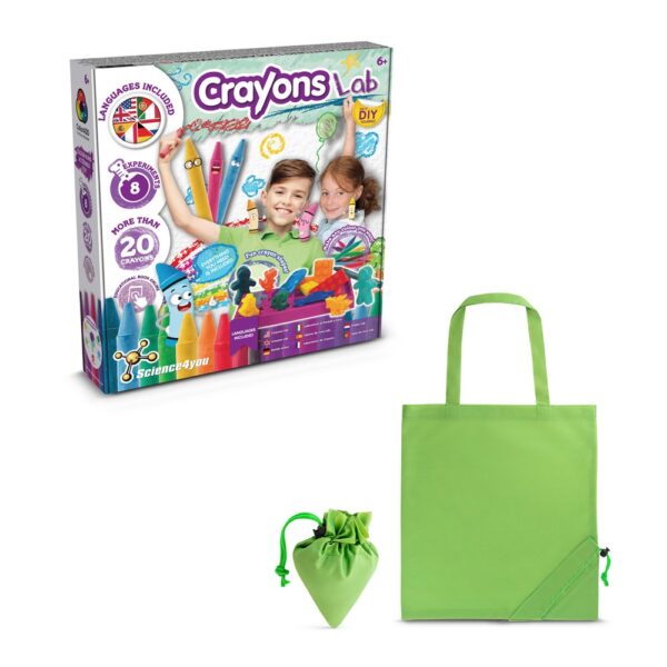 Crayon Factory Kit II. Vzdelávacia hra pre deti dodávané so skladacou darčekovou taškou 190t - Svetlozelená