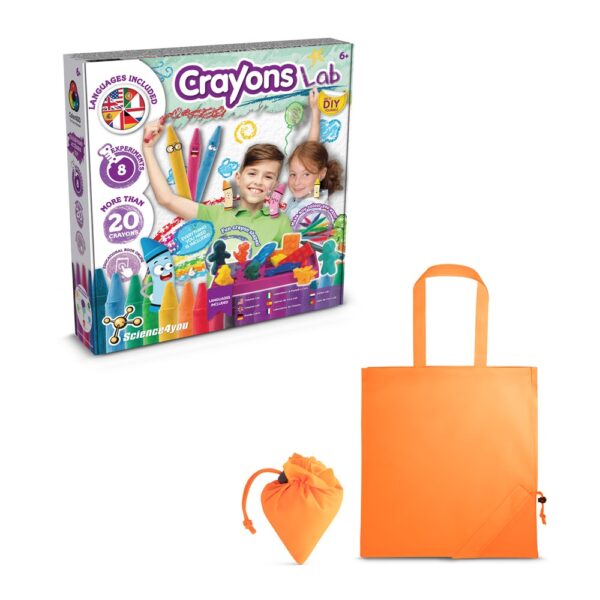 Crayon Factory Kit II. Vzdelávacia hra pre deti dodávané so skladacou darčekovou taškou 190t - Oranžová