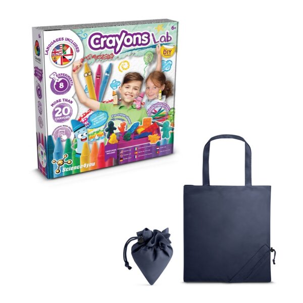 Crayon Factory Kit II. Vzdelávacia hra pre deti dodávané so skladacou darčekovou taškou 190t - Námornícka modrá