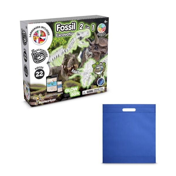 2 in 1 Fossil Excavation Kit IV. Vzdelávacia hra pre deti dodáva sa s darčekovým vreckom z netkanej textílie (80 g/m²) - Kráľovská modrá