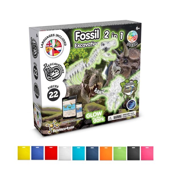 2 in 1 Fossil Excavation Kit IV. Vzdelávacia hra pre deti dodáva sa s darčekovým vreckom z netkanej textílie (80 g/m²)