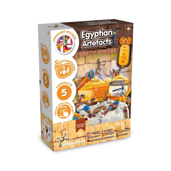 Ancient Egypt Excavation Kit II. Vzdelávacia hra pre deti dodáva sa s darčekovou taškou z kraftového papiera (90 g/m²) - Biela