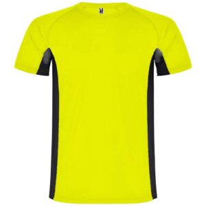 Shanghai pánske športové tričko s krátkym rukávom - Fluorescenčná žltá / Čierna, 2XL